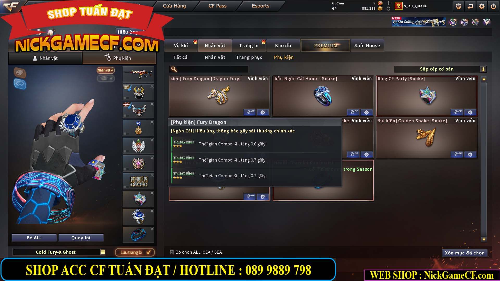 MÃ CF15244 - GIÁ : 2350K - CHIẾN C4 - ZOM NHẸ - 20 VIP - VIP5