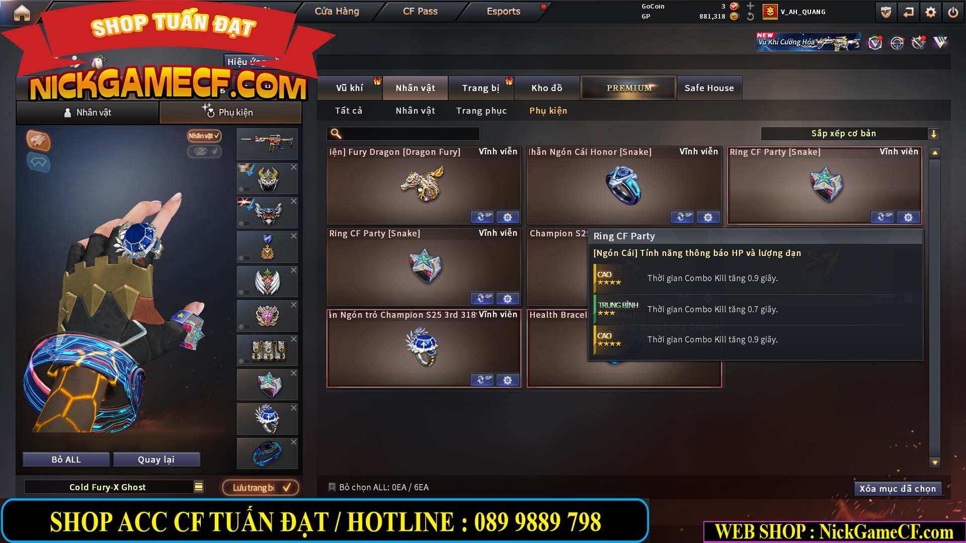 MÃ CF15244 - GIÁ : 2350K - CHIẾN C4 - ZOM NHẸ - 20 VIP - VIP5