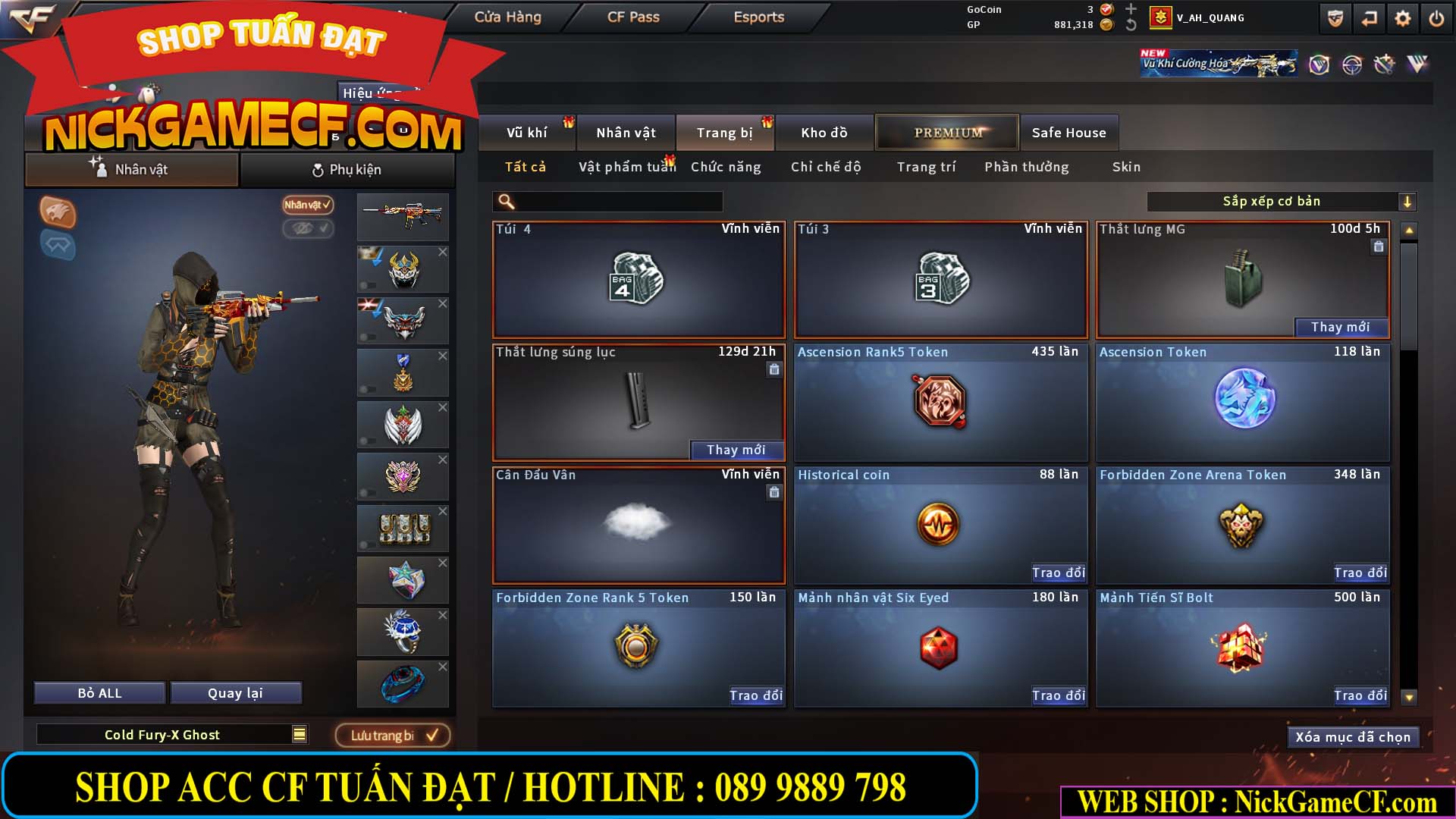 MÃ CF15244 - GIÁ : 2350K - CHIẾN C4 - ZOM NHẸ - 20 VIP - VIP5