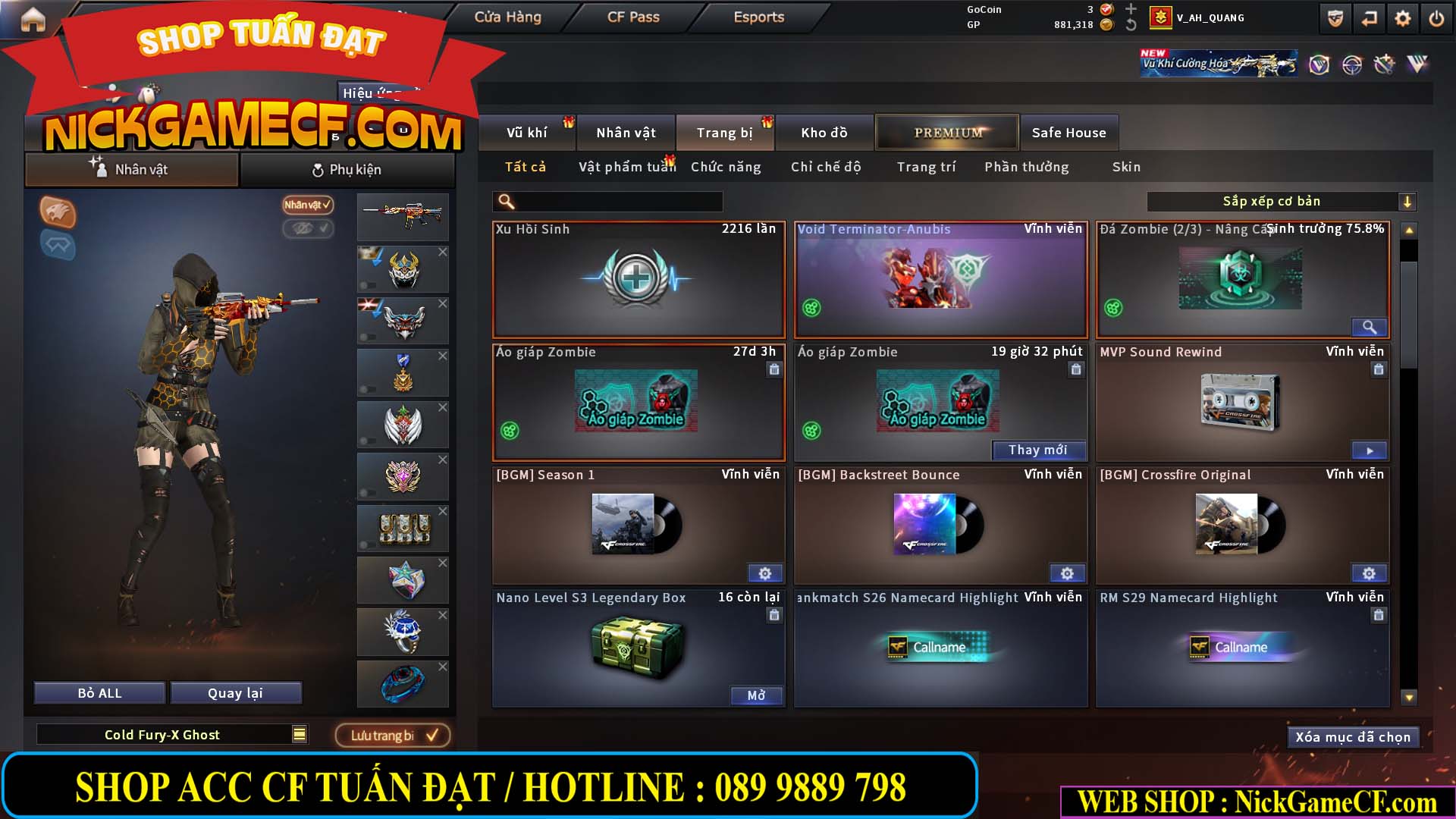 MÃ CF15244 - GIÁ : 2350K - CHIẾN C4 - ZOM NHẸ - 20 VIP - VIP5