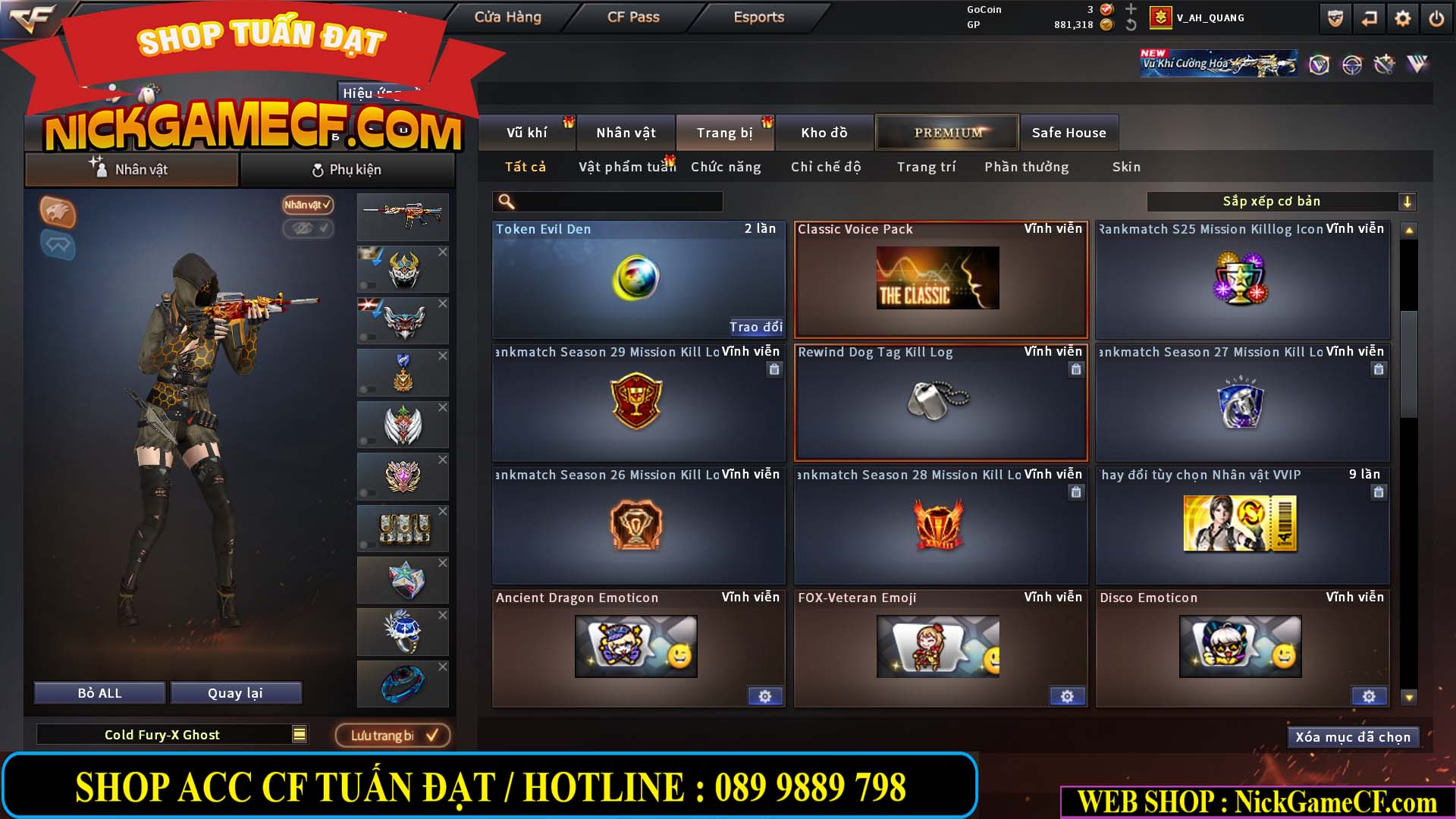 MÃ CF15244 - GIÁ : 2350K - CHIẾN C4 - ZOM NHẸ - 20 VIP - VIP5