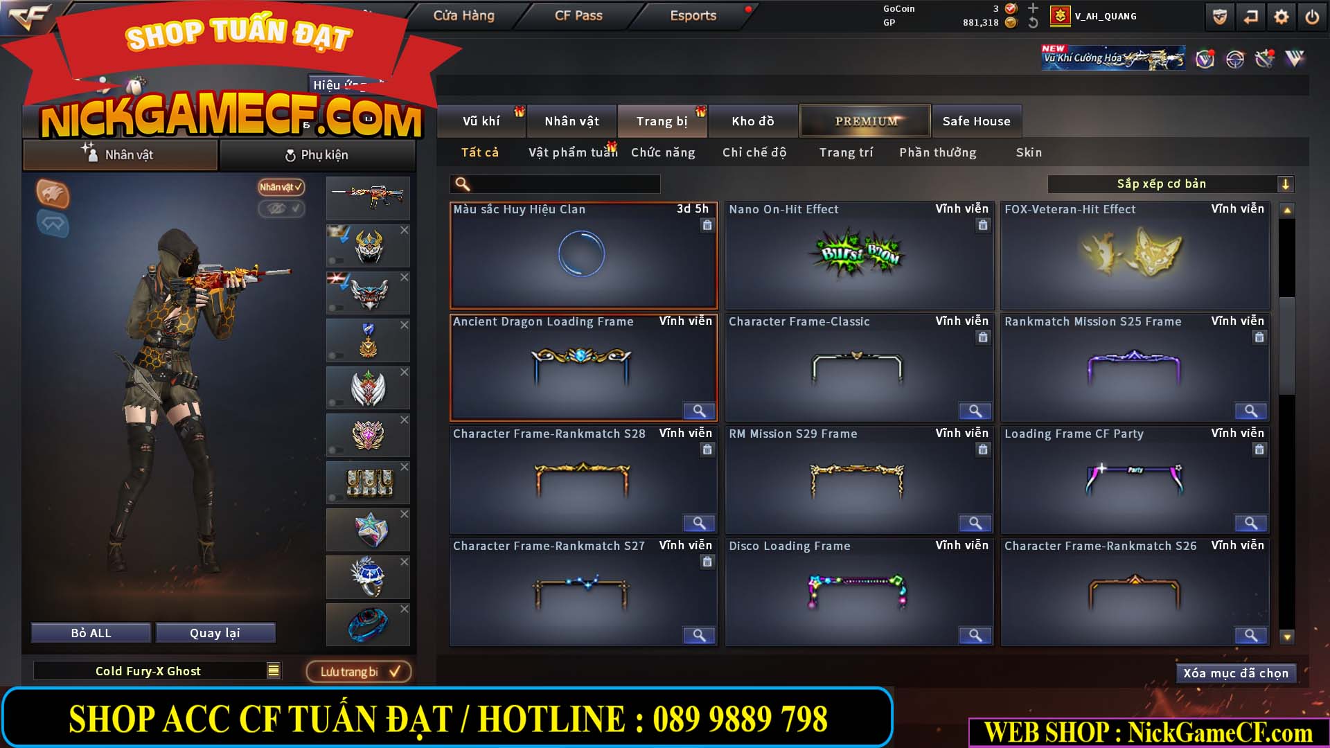 MÃ CF15244 - GIÁ : 2350K - CHIẾN C4 - ZOM NHẸ - 20 VIP - VIP5