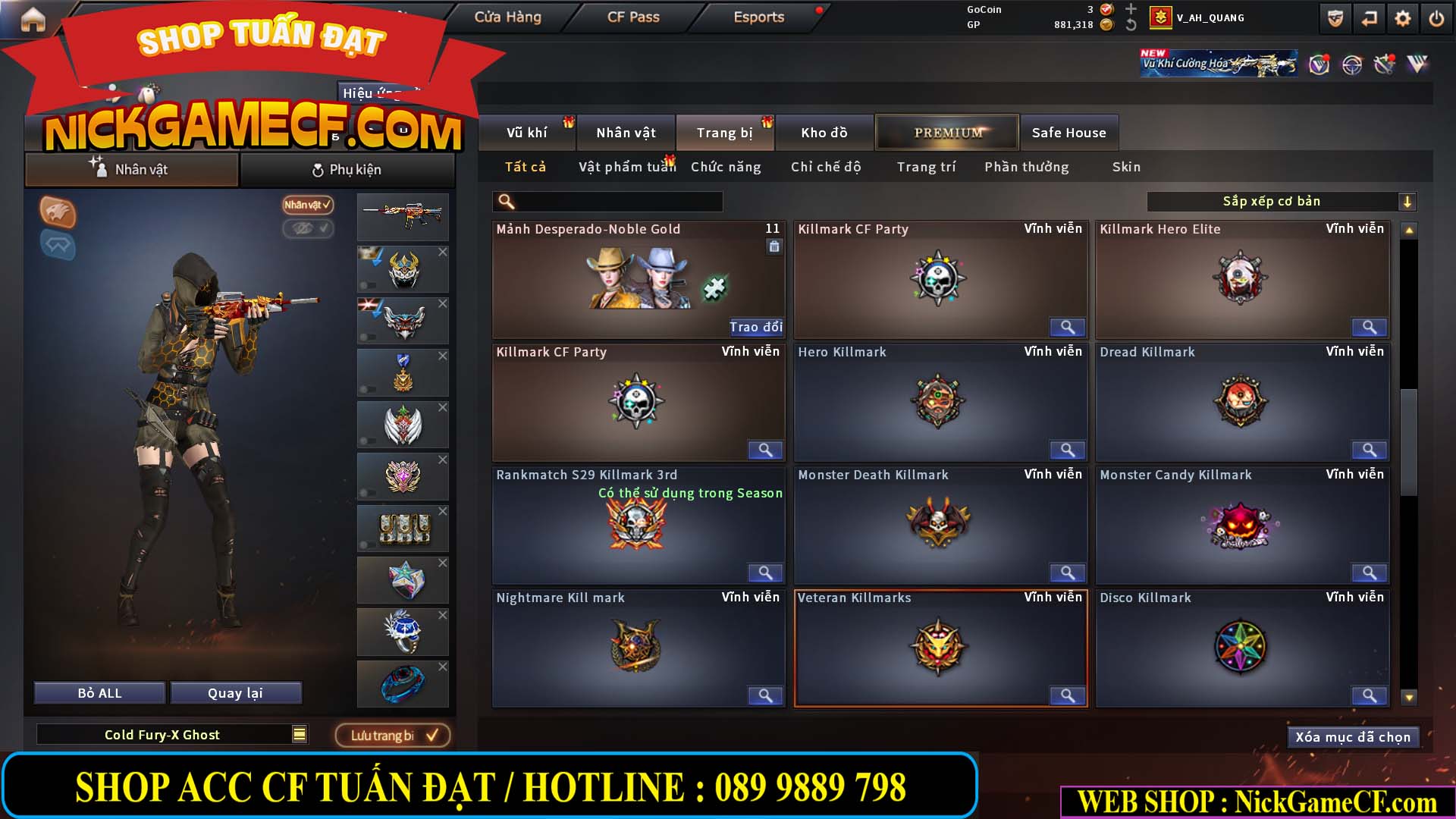 MÃ CF15244 - GIÁ : 2350K - CHIẾN C4 - ZOM NHẸ - 20 VIP - VIP5