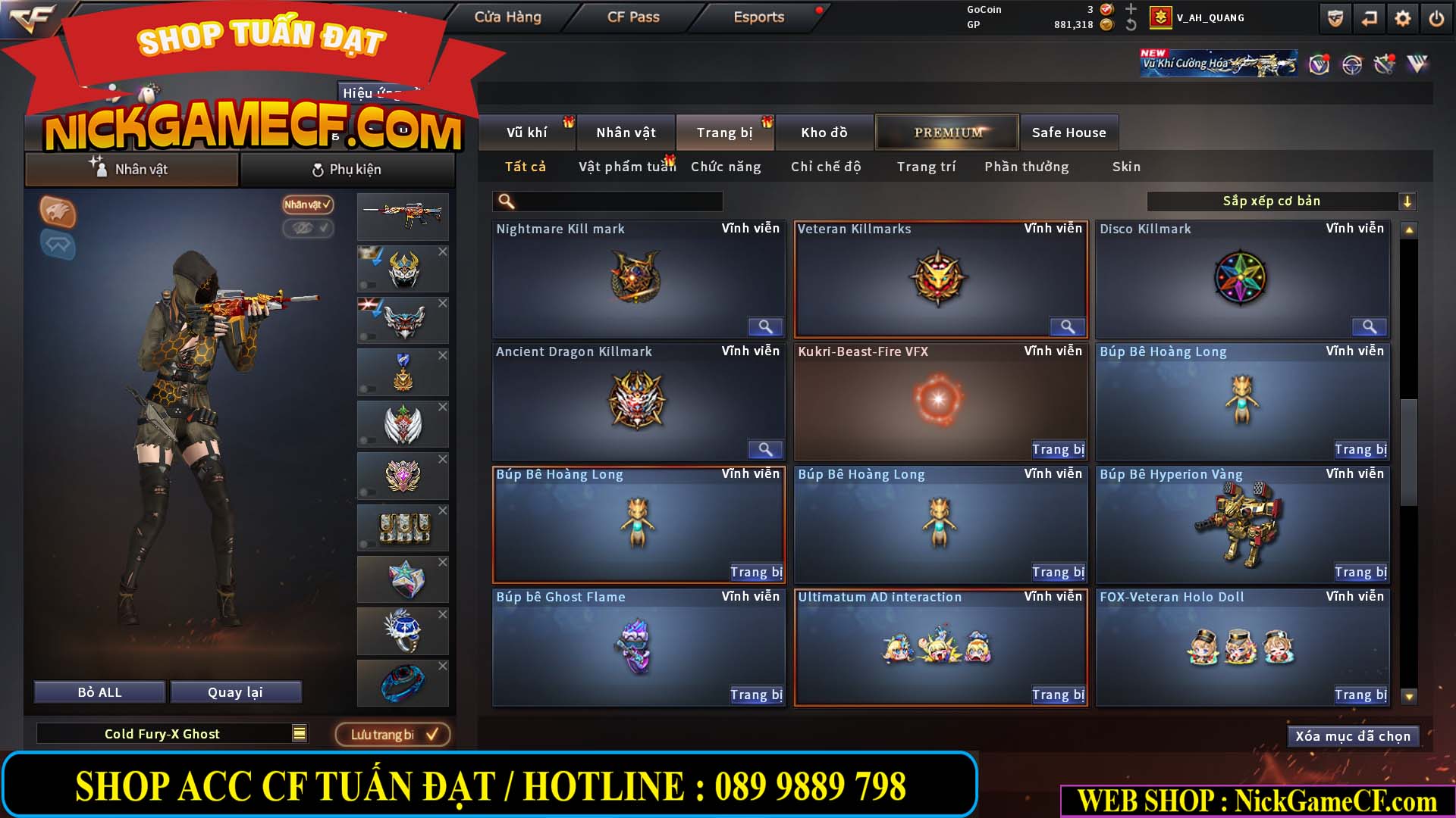 MÃ CF15244 - GIÁ : 2350K - CHIẾN C4 - ZOM NHẸ - 20 VIP - VIP5