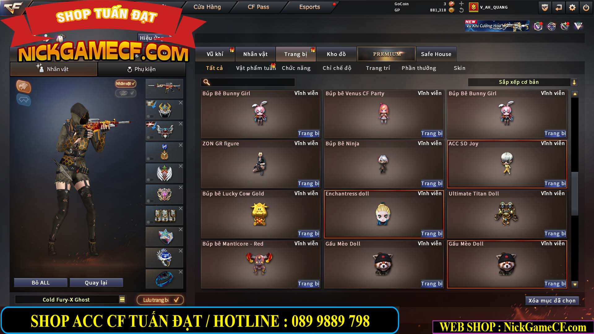 MÃ CF15244 - GIÁ : 2350K - CHIẾN C4 - ZOM NHẸ - 20 VIP - VIP5