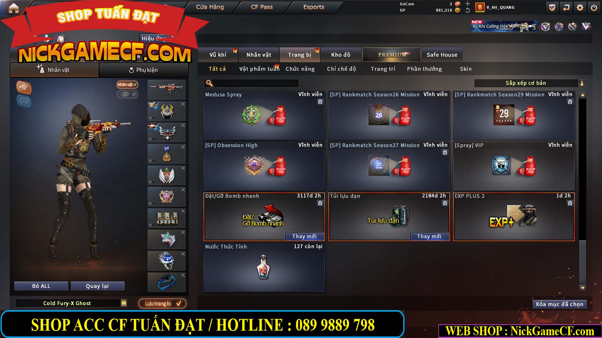 MÃ CF15244 - GIÁ : 2350K - CHIẾN C4 - ZOM NHẸ - 20 VIP - VIP5