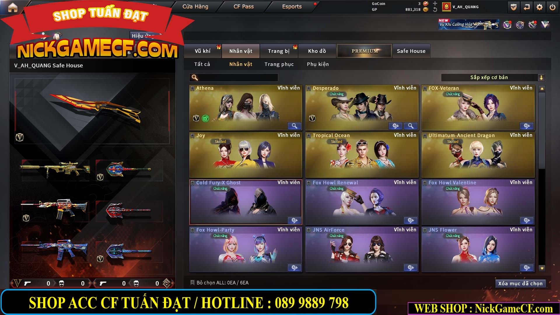 MÃ CF15244 - GIÁ : 2350K - CHIẾN C4 - ZOM NHẸ - 20 VIP - VIP5