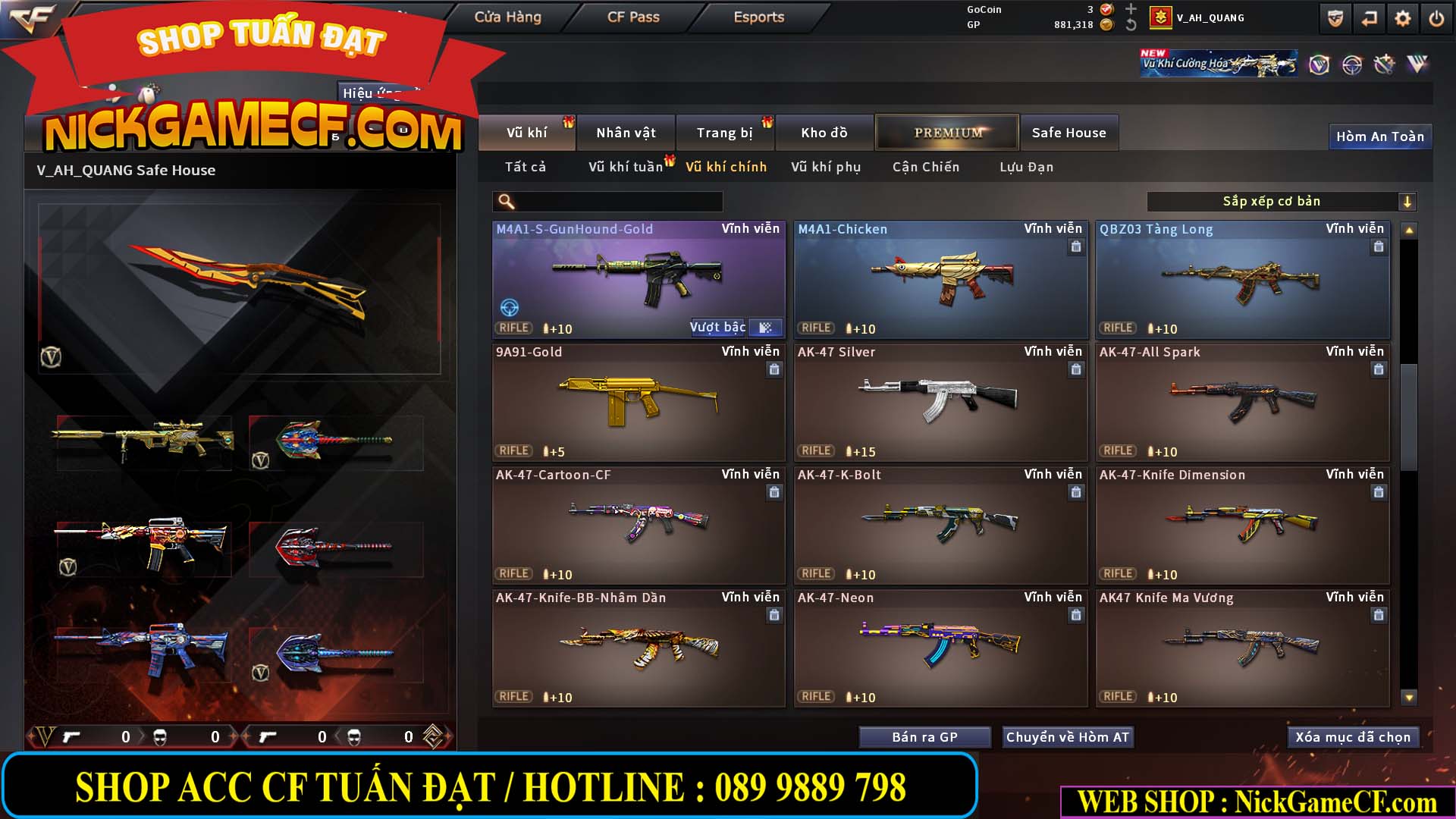 MÃ CF15244 - GIÁ : 2350K - CHIẾN C4 - ZOM NHẸ - 20 VIP - VIP5