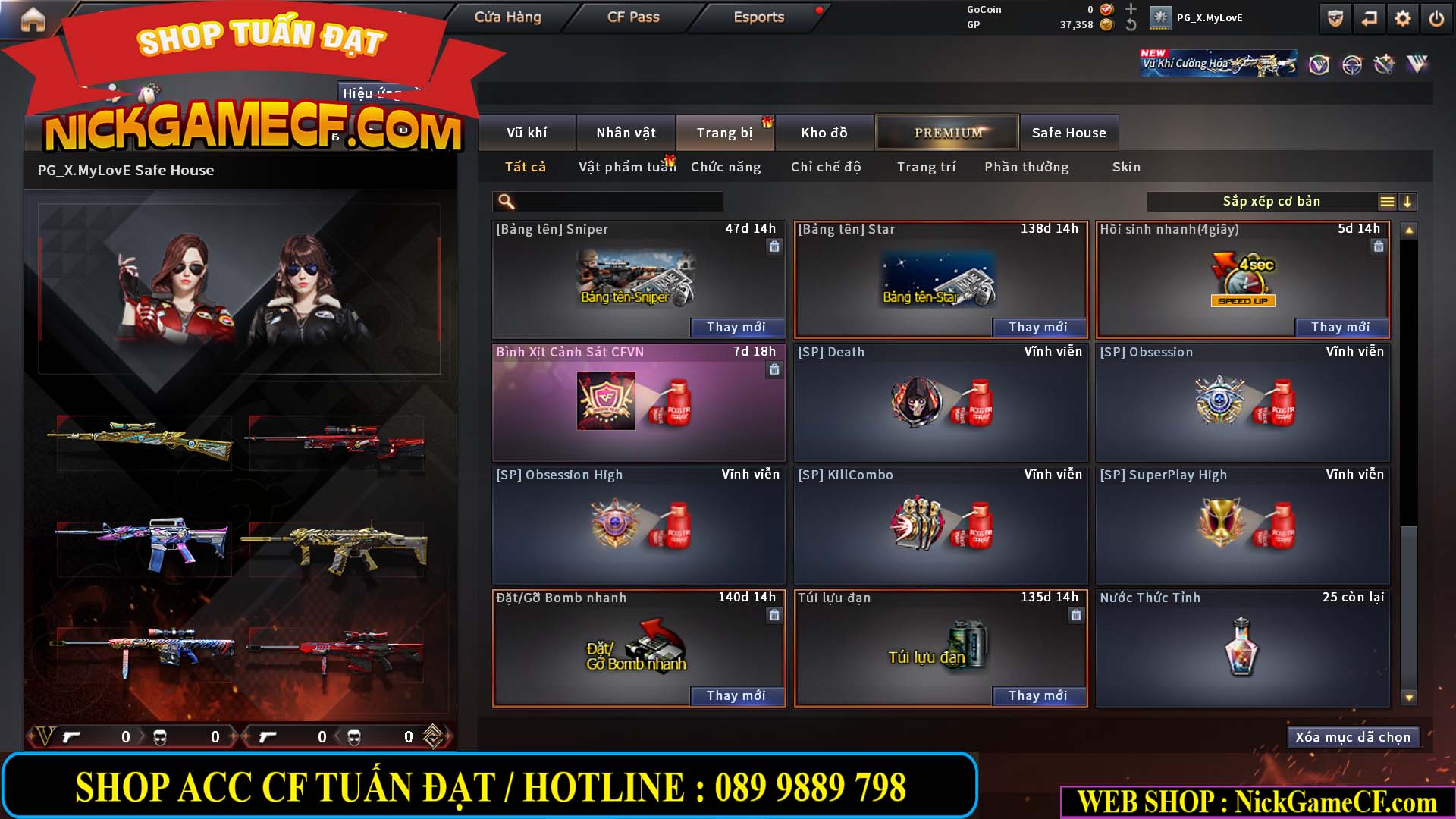 MÃ CF15255 - GIÁ : 450K - ACC NHỎ - 0 VIP