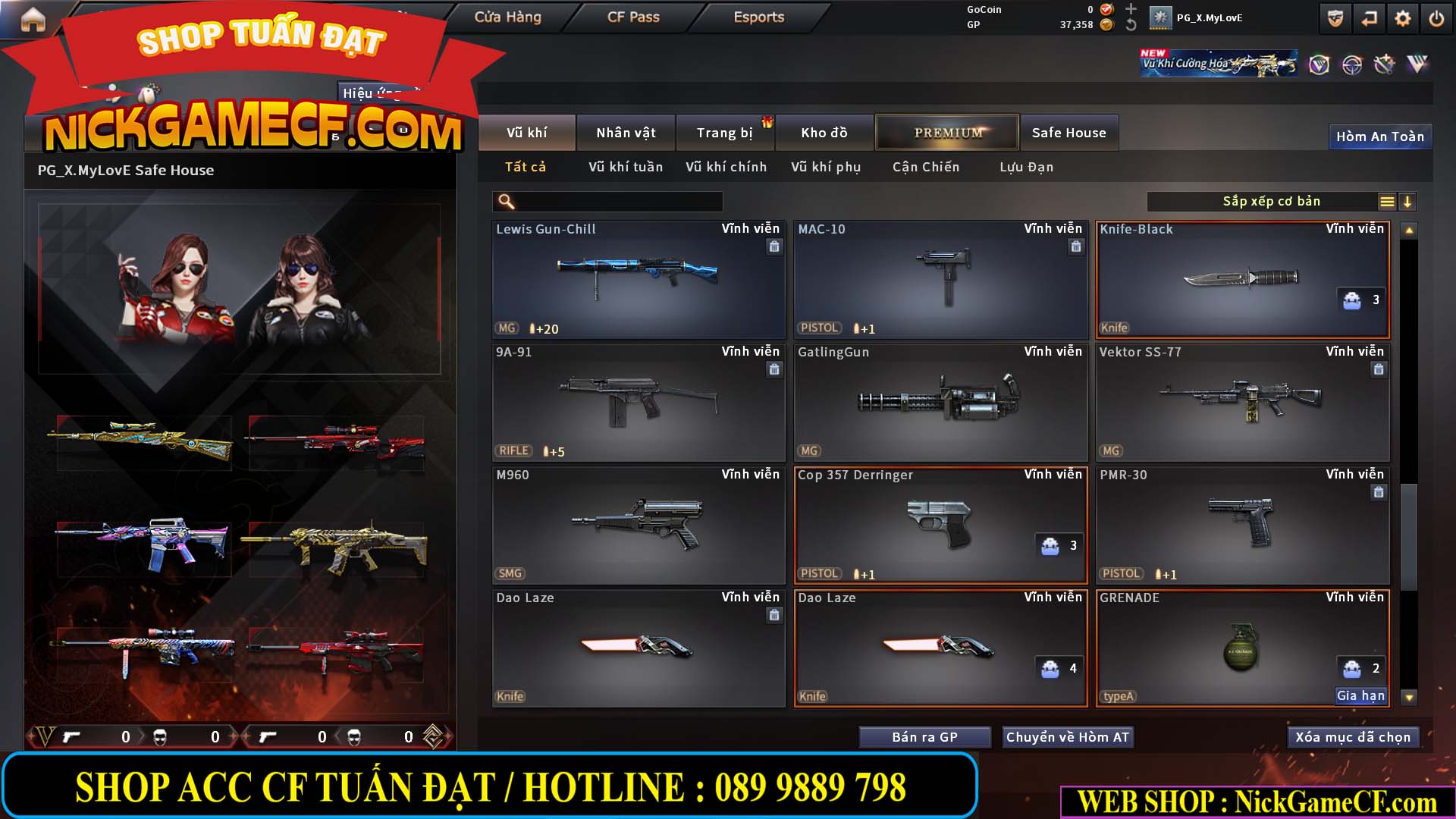 MÃ CF15255 - GIÁ : 450K - ACC NHỎ - 0 VIP