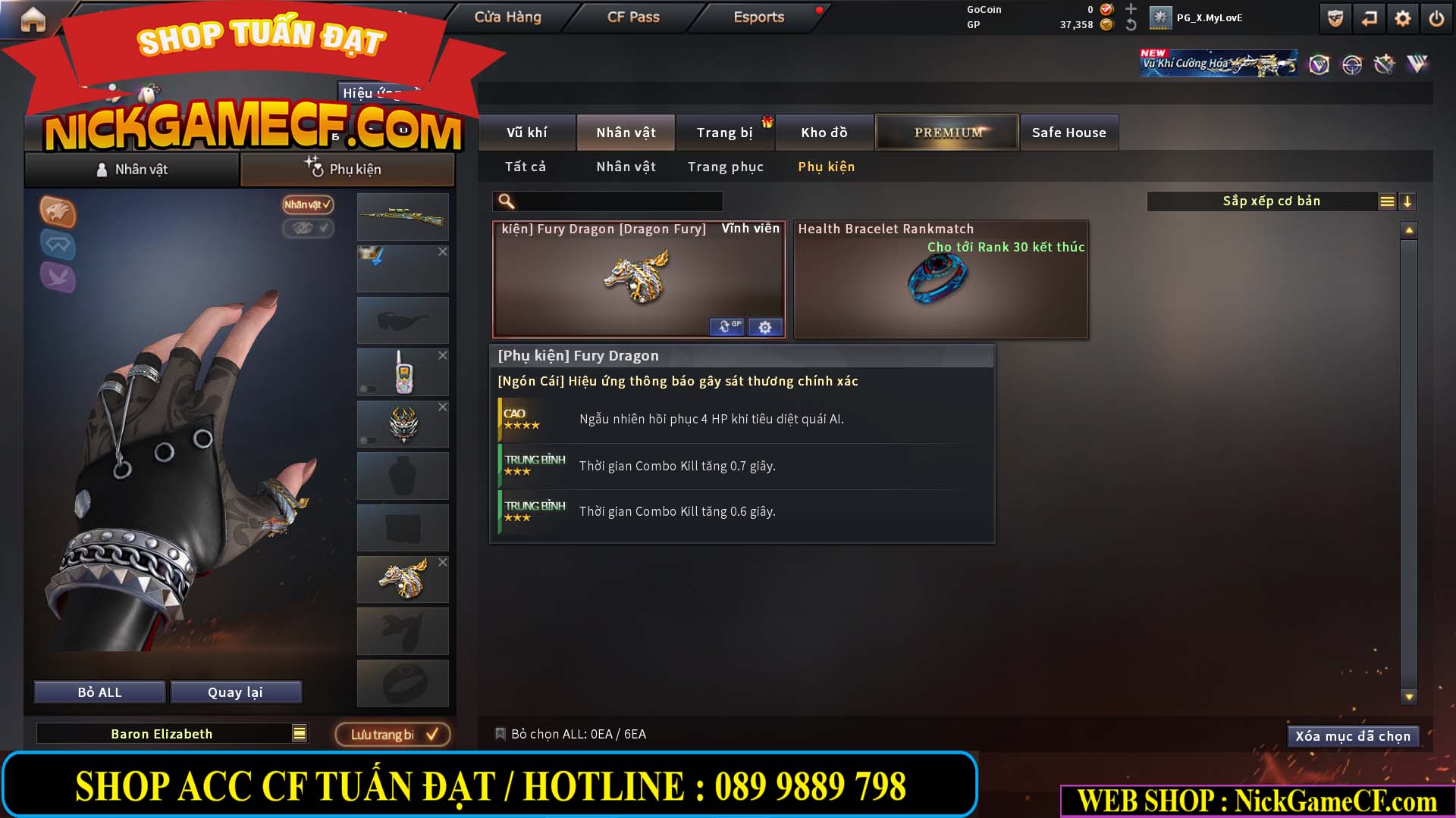 MÃ CF15255 - GIÁ : 450K - ACC NHỎ - 0 VIP