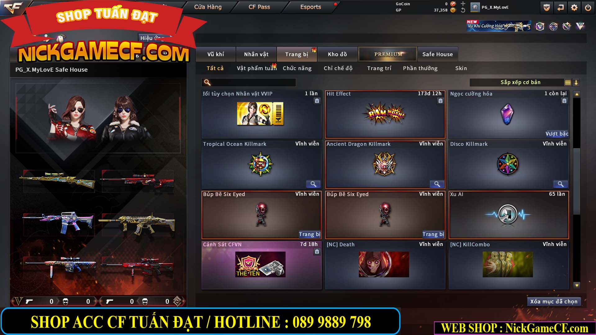 MÃ CF15255 - GIÁ : 450K - ACC NHỎ - 0 VIP