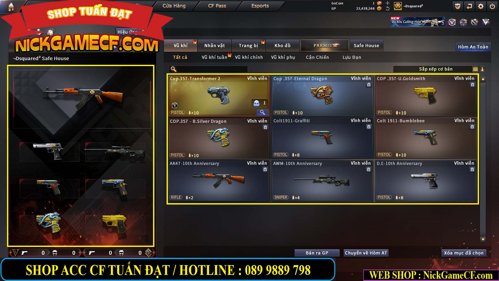 MÃ CF15275 - GIÁ : 7M5 - FULL ZOM - C4 - 63 VIP - VIP6