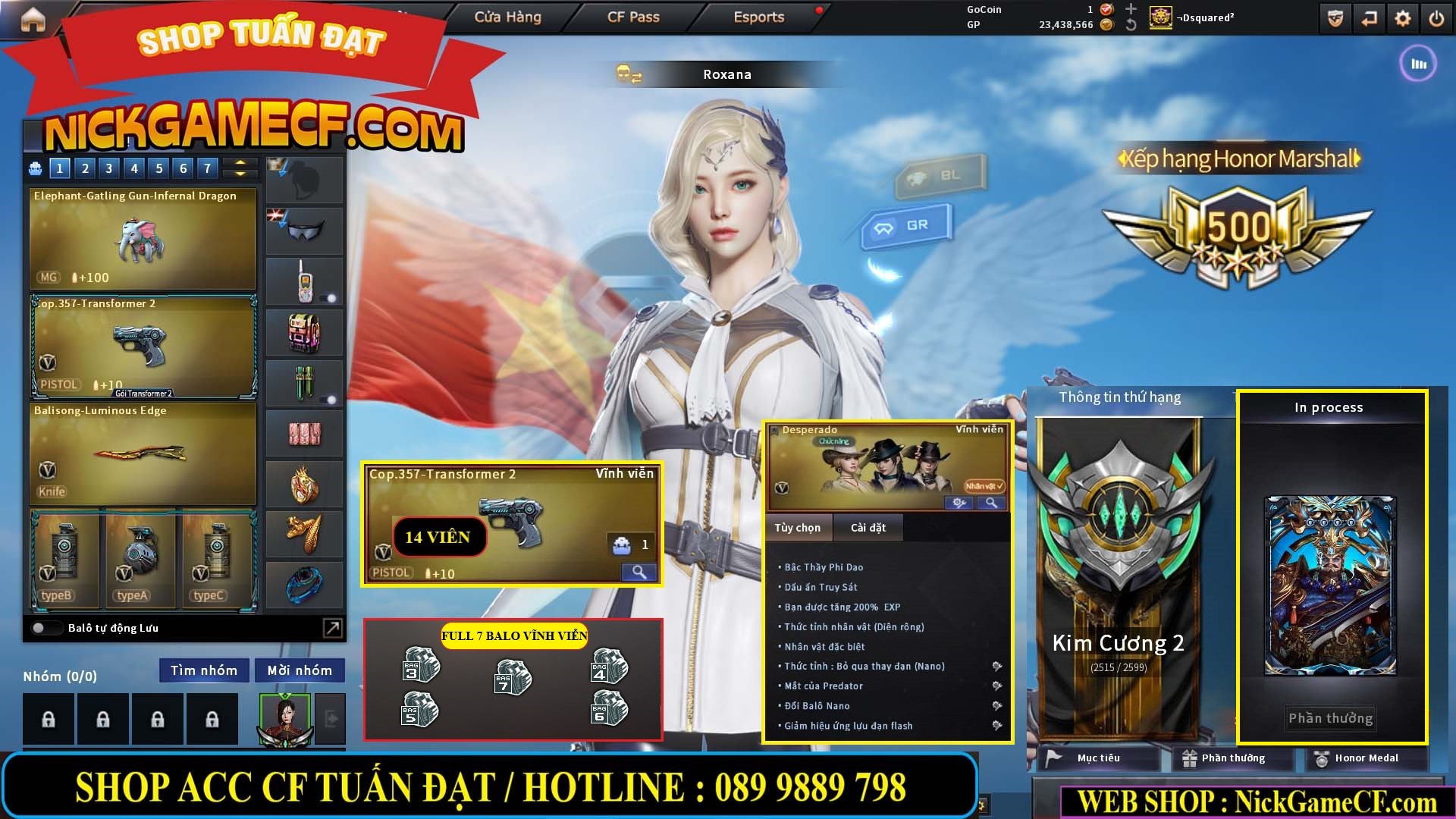 MÃ CF15275 - GIÁ : 7M5 - FULL ZOM - C4 - 63 VIP - VIP6