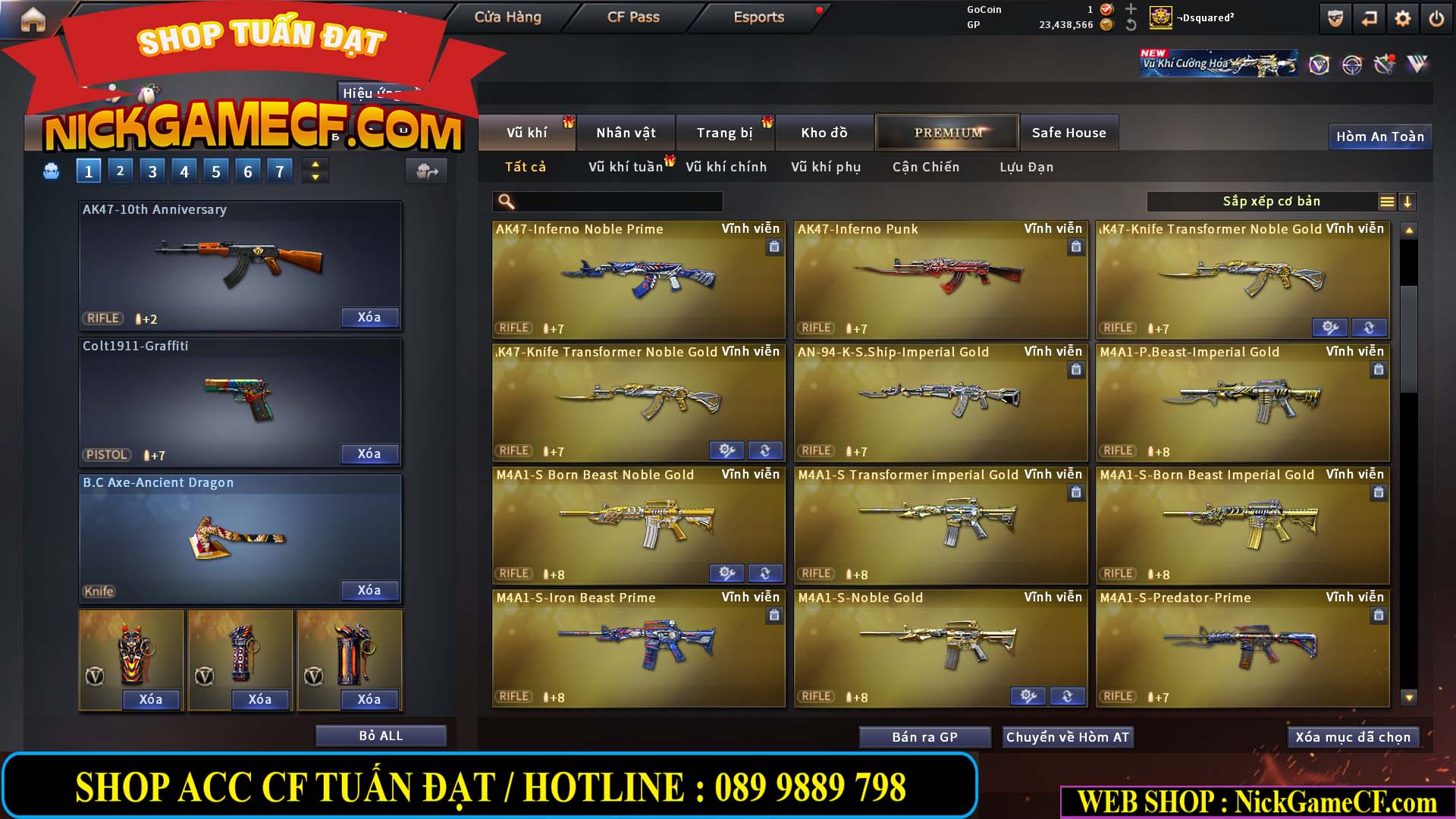 MÃ CF15275 - GIÁ : 7M5 - FULL ZOM - C4 - 63 VIP - VIP6