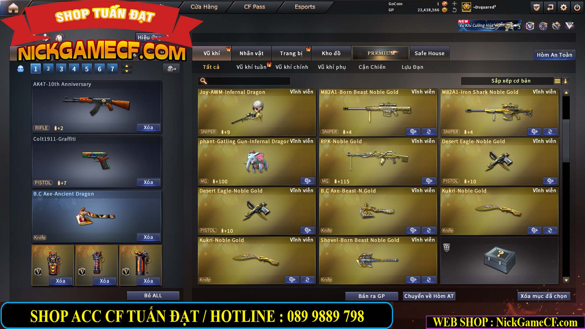 MÃ CF15275 - GIÁ : 7M5 - FULL ZOM - C4 - 63 VIP - VIP6