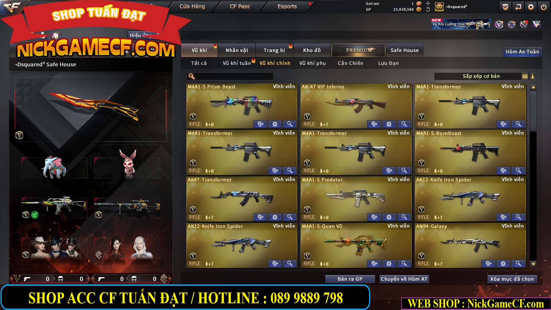 MÃ CF15275 - GIÁ : 7M5 - FULL ZOM - C4 - 63 VIP - VIP6