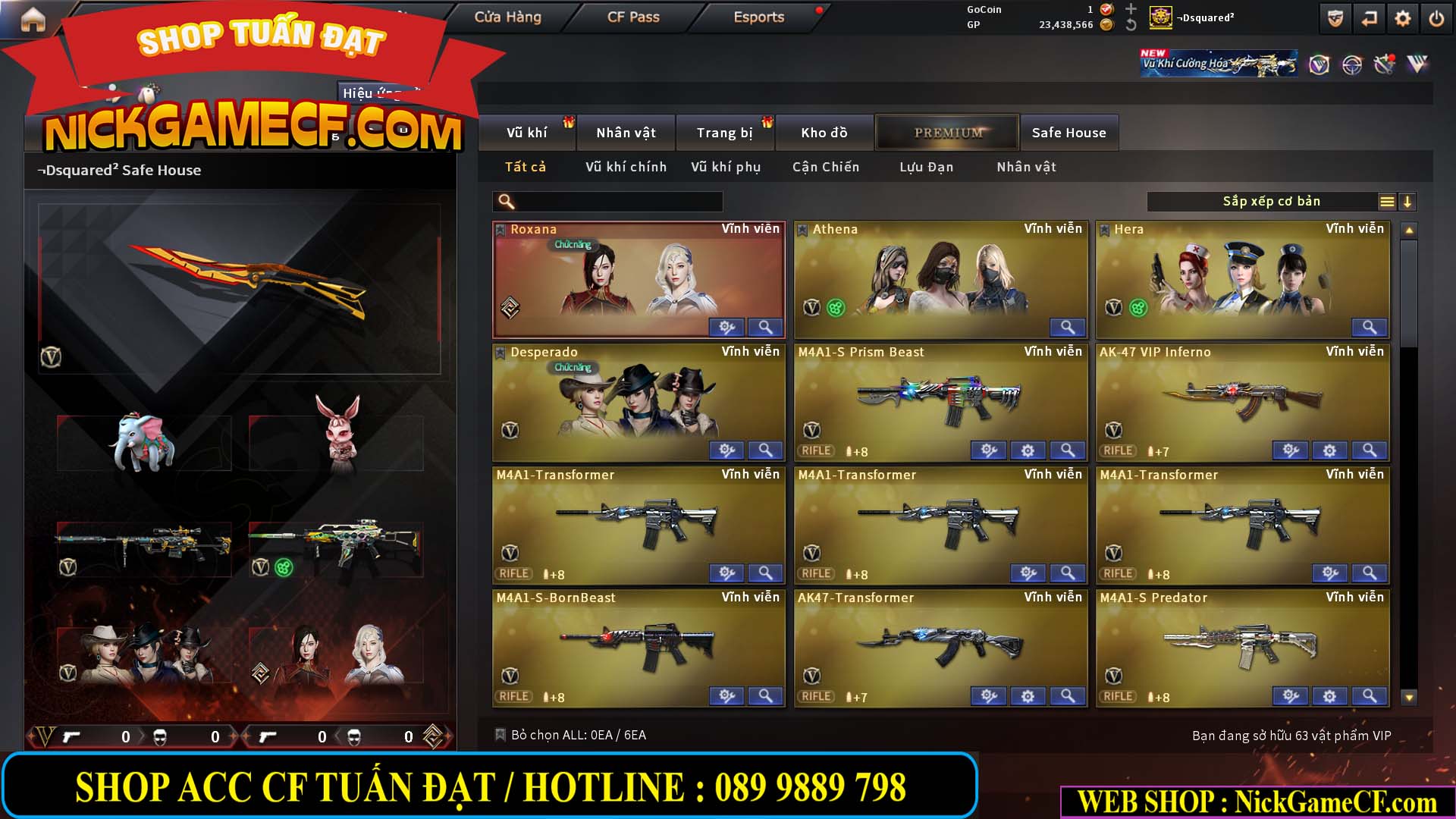 MÃ CF15275 - GIÁ : 7M5 - FULL ZOM - C4 - 63 VIP - VIP6