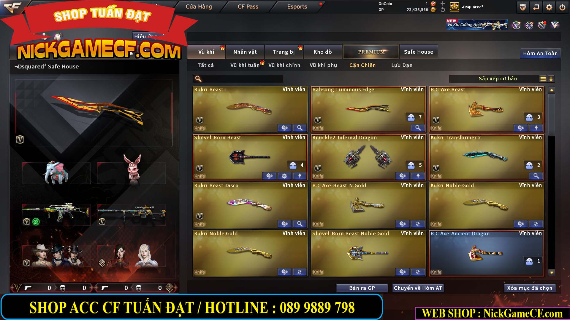 MÃ CF15275 - GIÁ : 7M5 - FULL ZOM - C4 - 63 VIP - VIP6