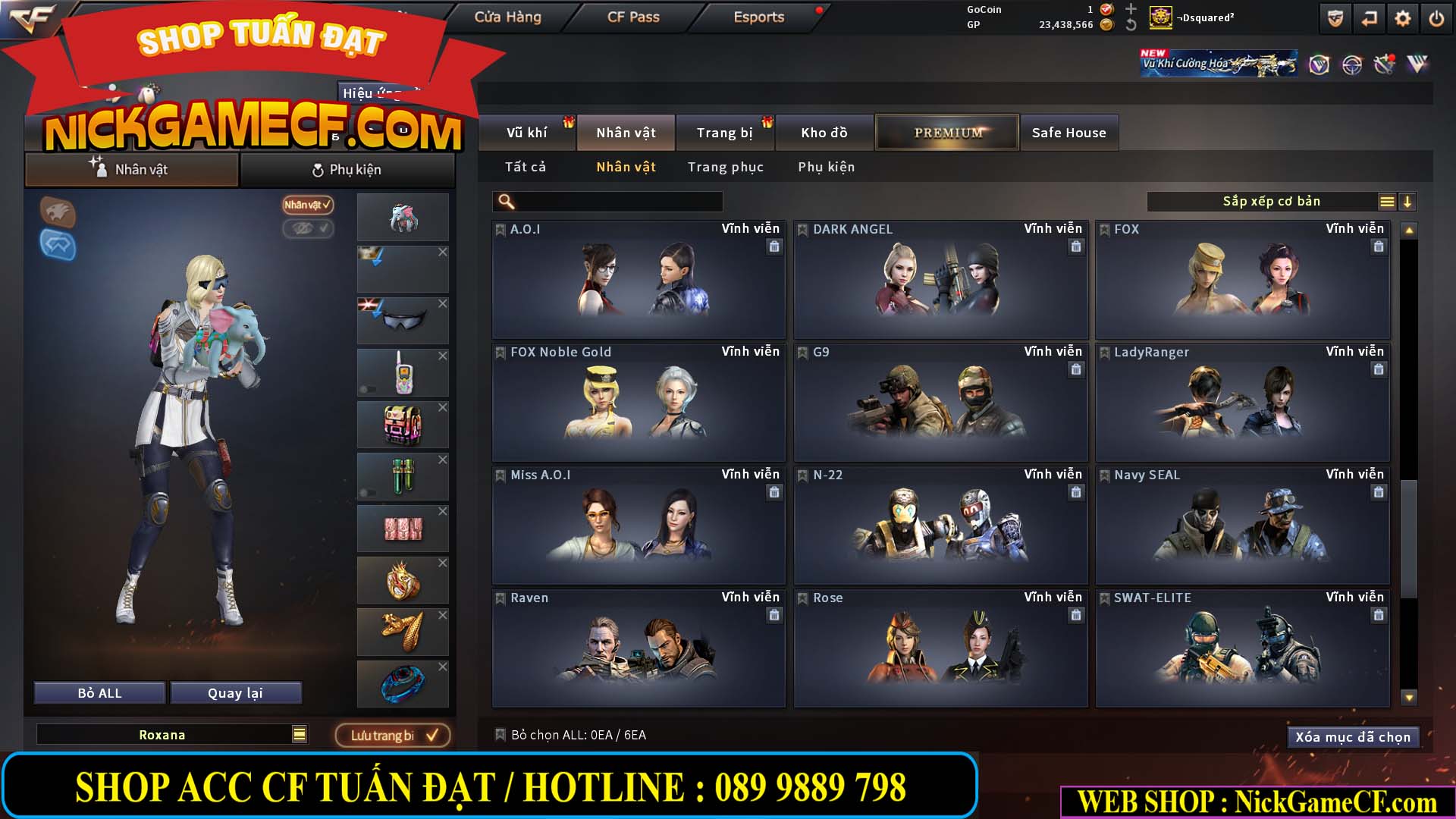 MÃ CF15275 - GIÁ : 7M5 - FULL ZOM - C4 - 63 VIP - VIP6