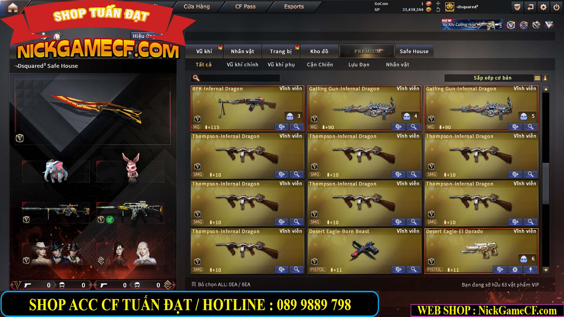 MÃ CF15275 - GIÁ : 7M5 - FULL ZOM - C4 - 63 VIP - VIP6