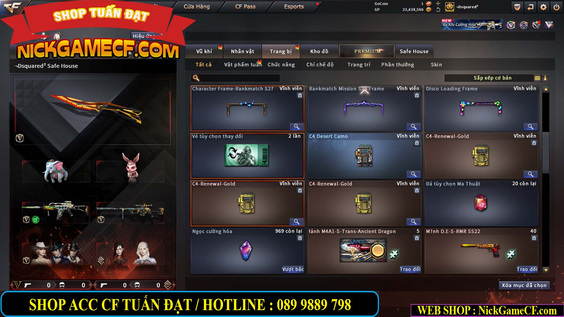 MÃ CF15275 - GIÁ : 7M5 - FULL ZOM - C4 - 63 VIP - VIP6