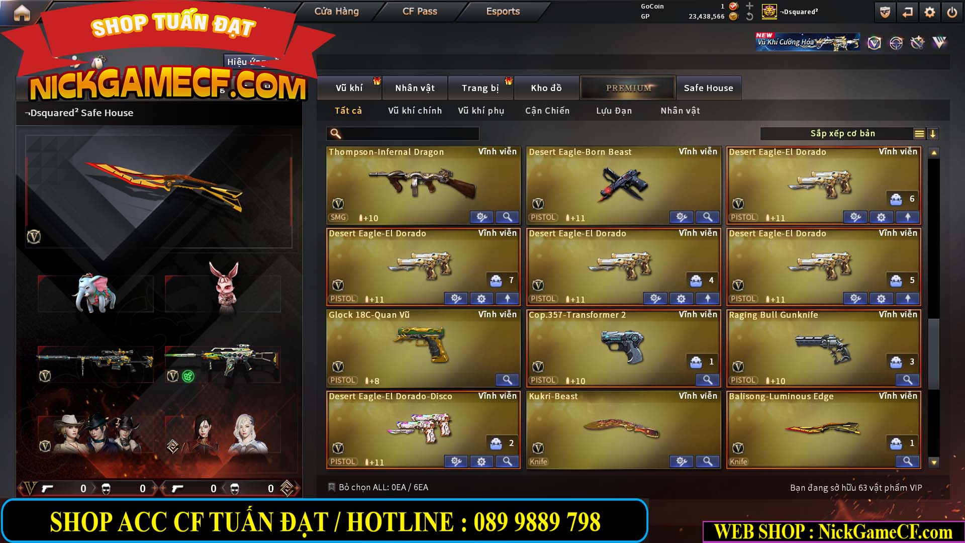 MÃ CF15275 - GIÁ : 7M5 - FULL ZOM - C4 - 63 VIP - VIP6