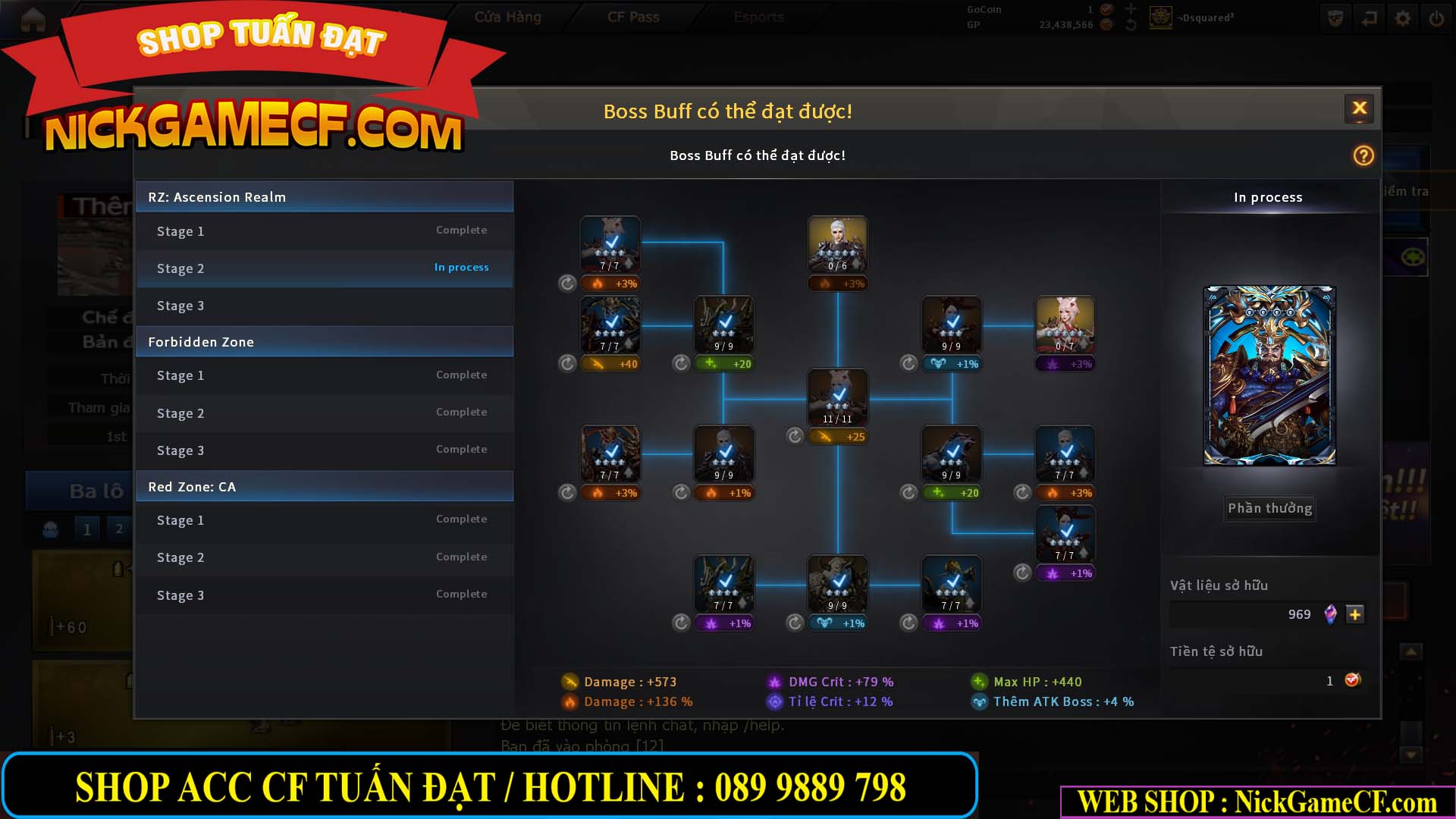 MÃ CF15275 - GIÁ : 7M5 - FULL ZOM - C4 - 63 VIP - VIP6