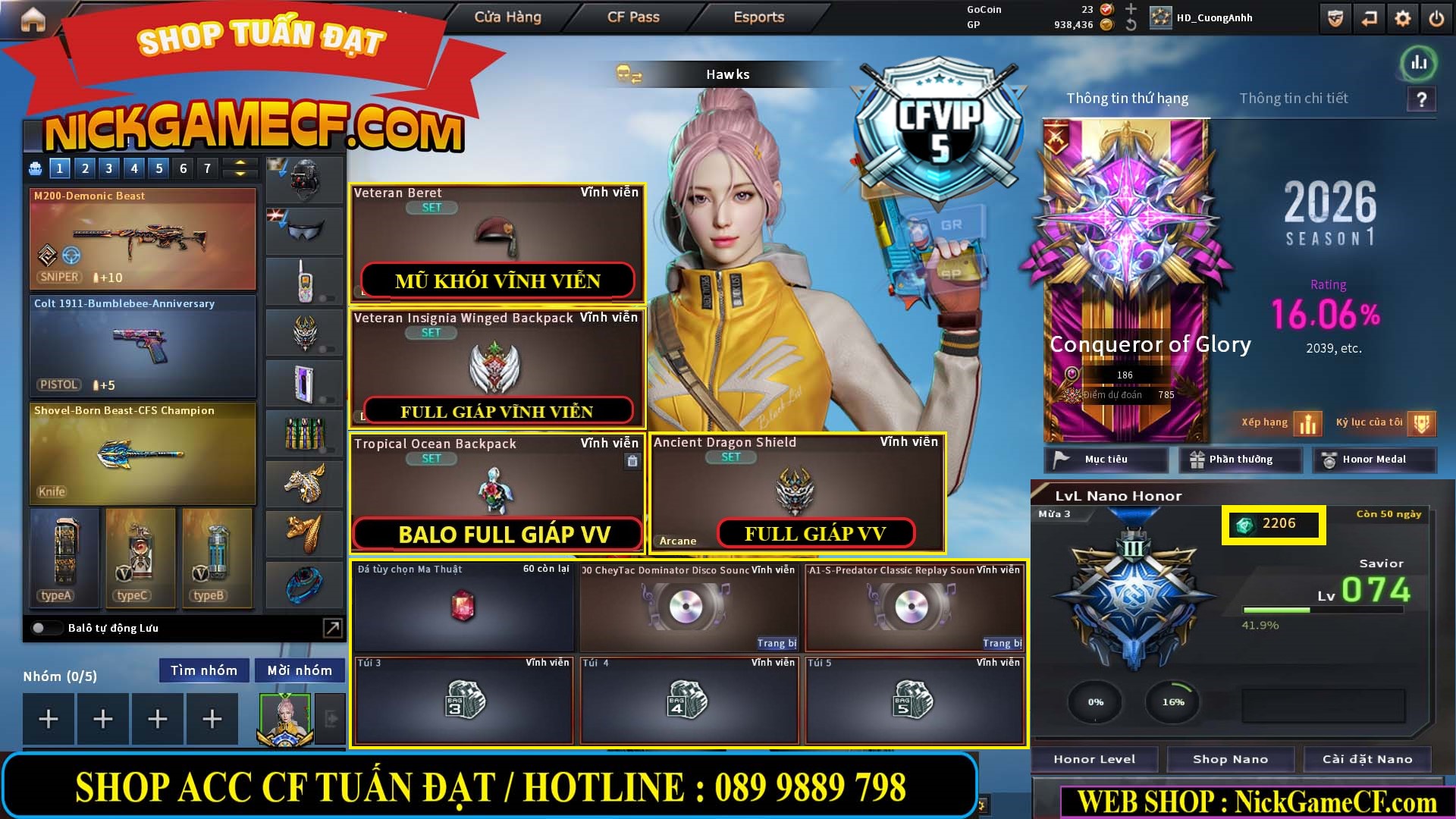 MÃ CF15276 - GIÁ : 2950K - CHIẾN C4 SIÊU XINH - 15 VIP - VIP5