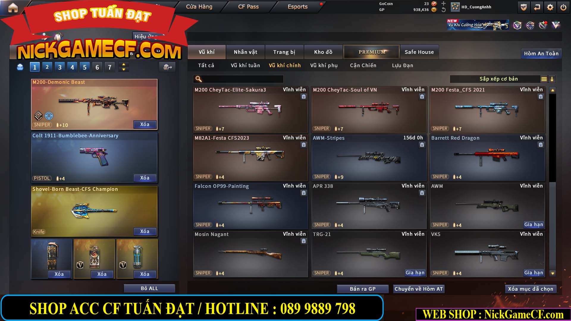 MÃ CF15276 - GIÁ : 2950K - CHIẾN C4 SIÊU XINH - 15 VIP - VIP5