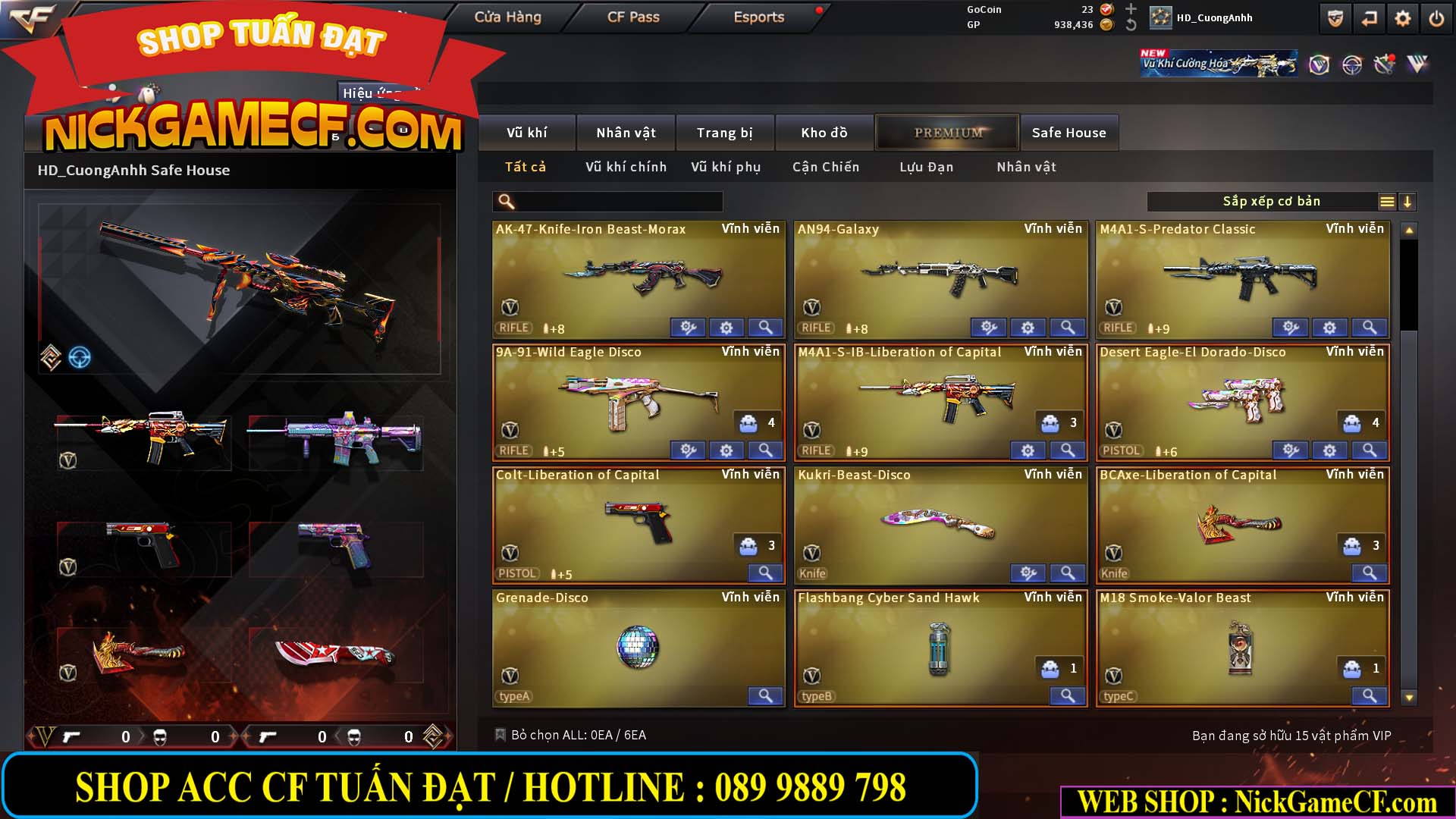 MÃ CF15276 - GIÁ : 2950K - CHIẾN C4 SIÊU XINH - 15 VIP - VIP5