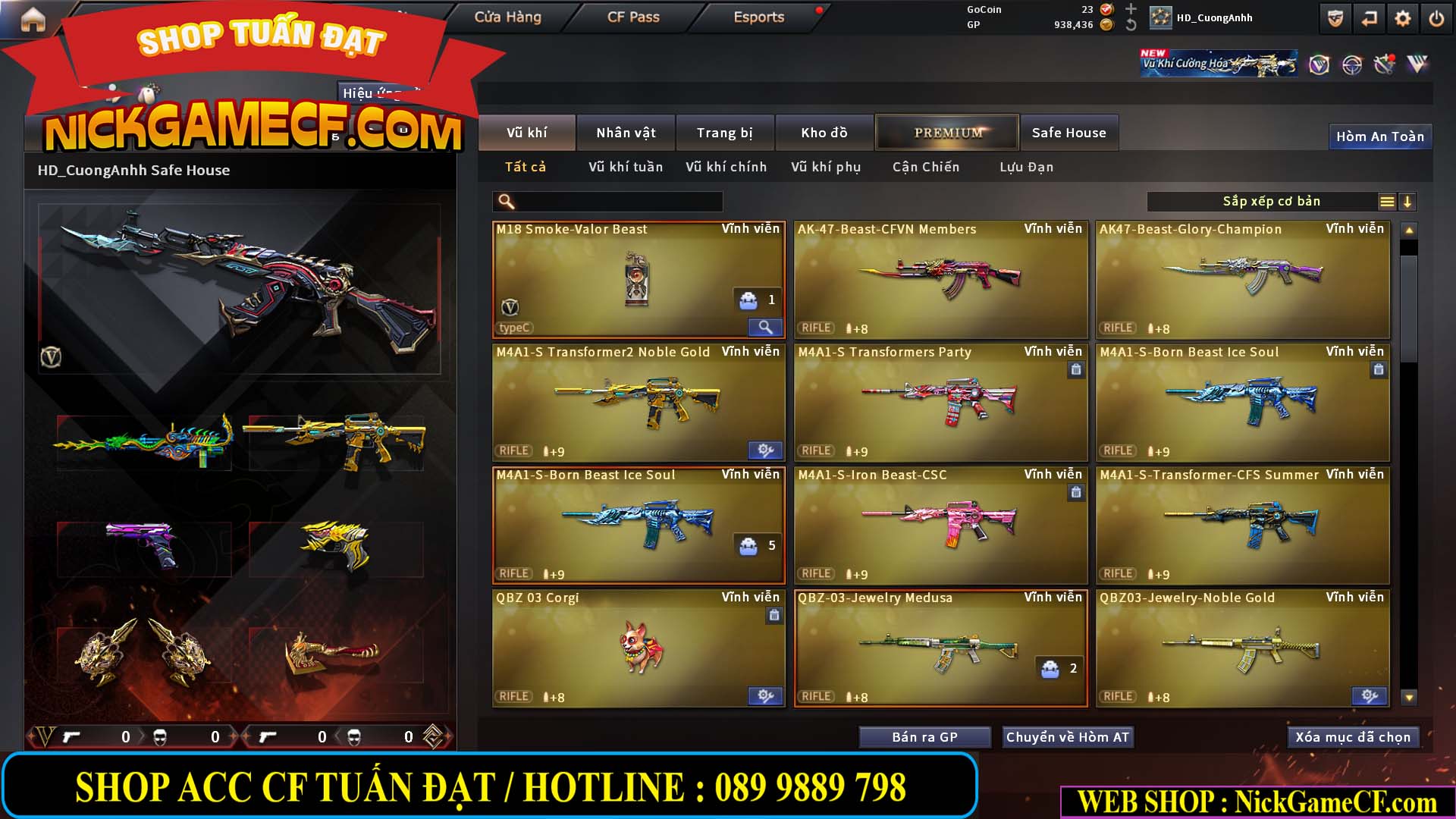 MÃ CF15276 - GIÁ : 2950K - CHIẾN C4 SIÊU XINH - 15 VIP - VIP5