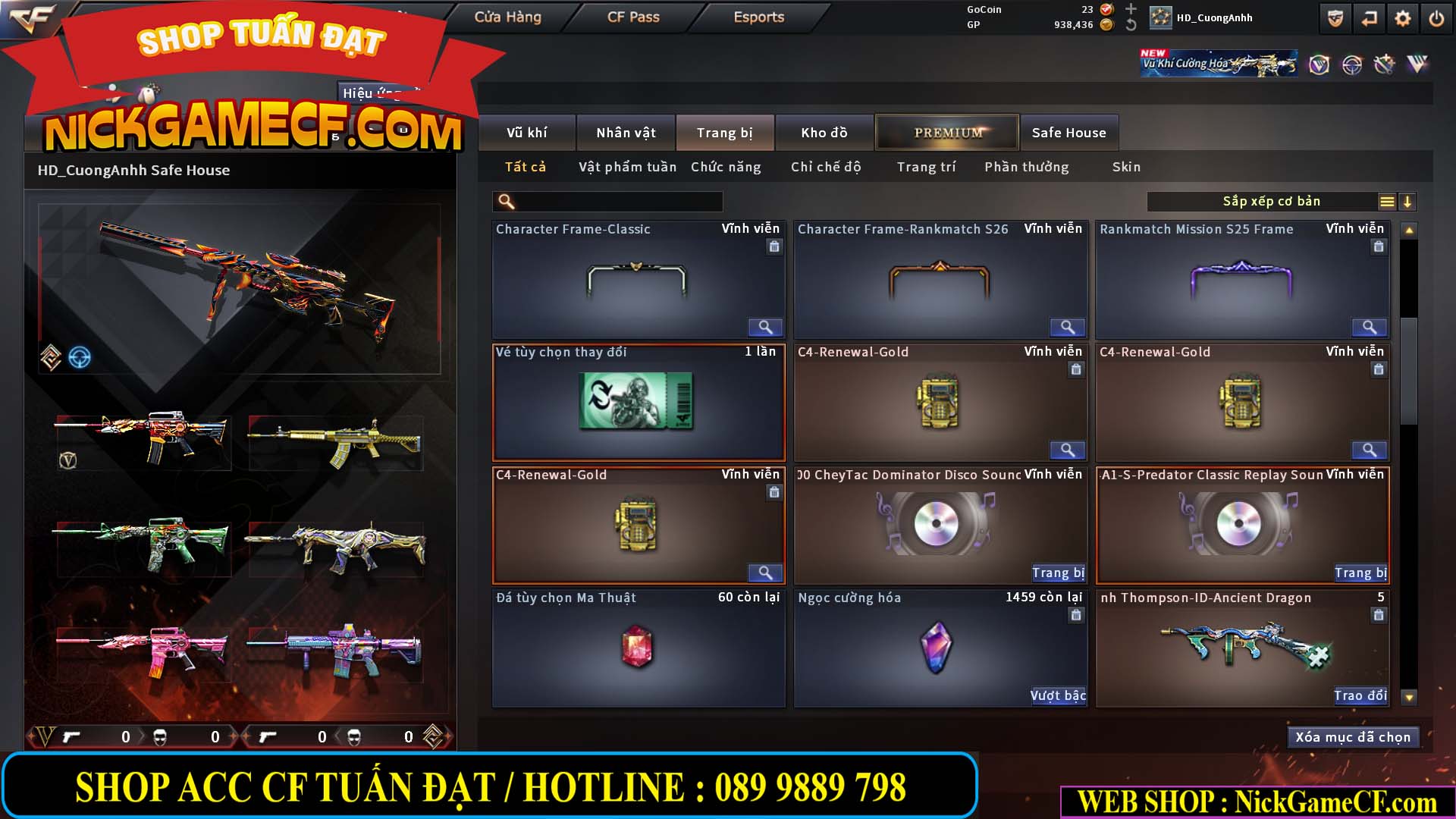 MÃ CF15276 - GIÁ : 2950K - CHIẾN C4 SIÊU XINH - 15 VIP - VIP5